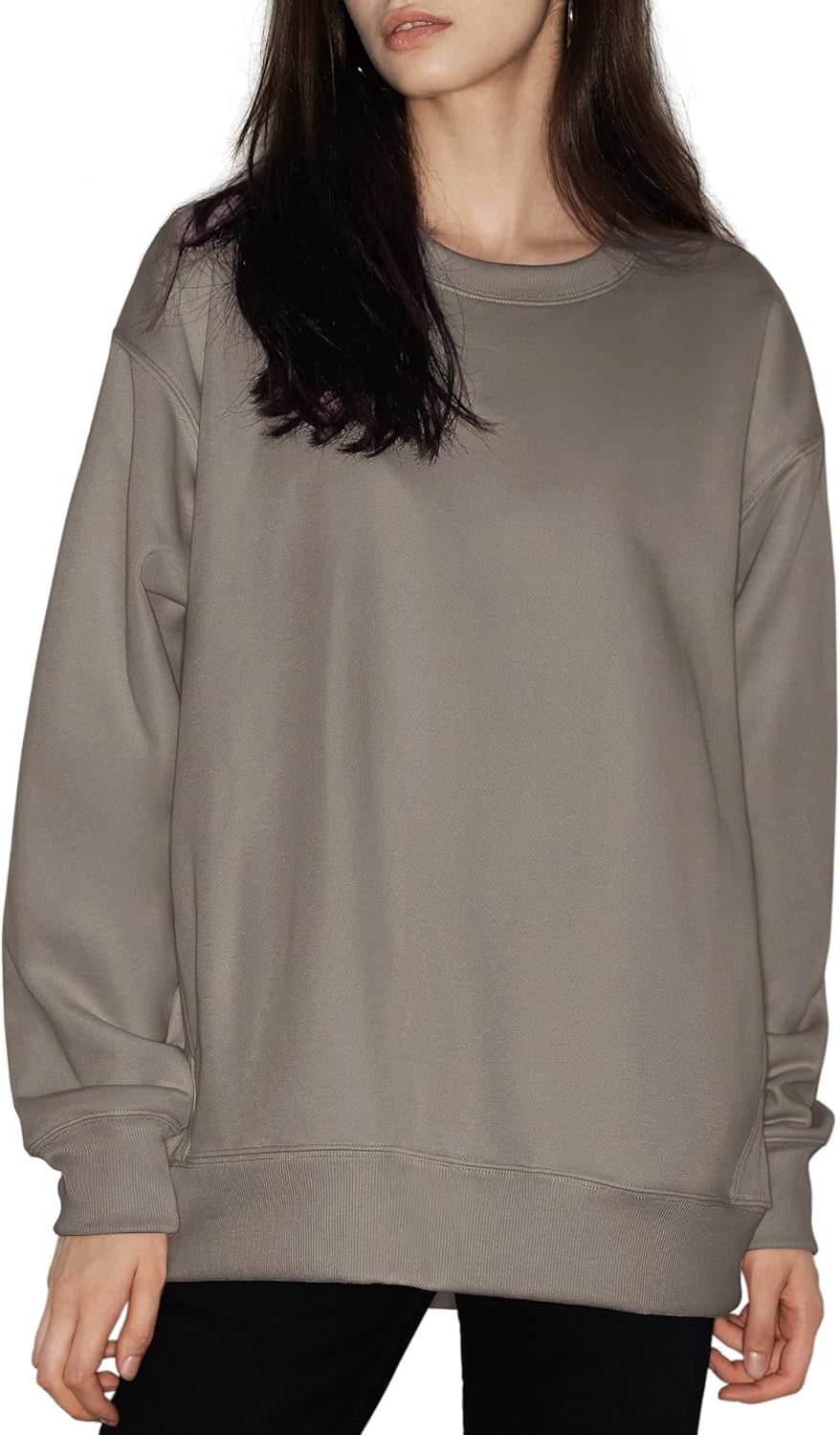 PUMIEY Women's Oversized Sweatshirts Fleece Crew Neck Hoodies with Pockets Long...