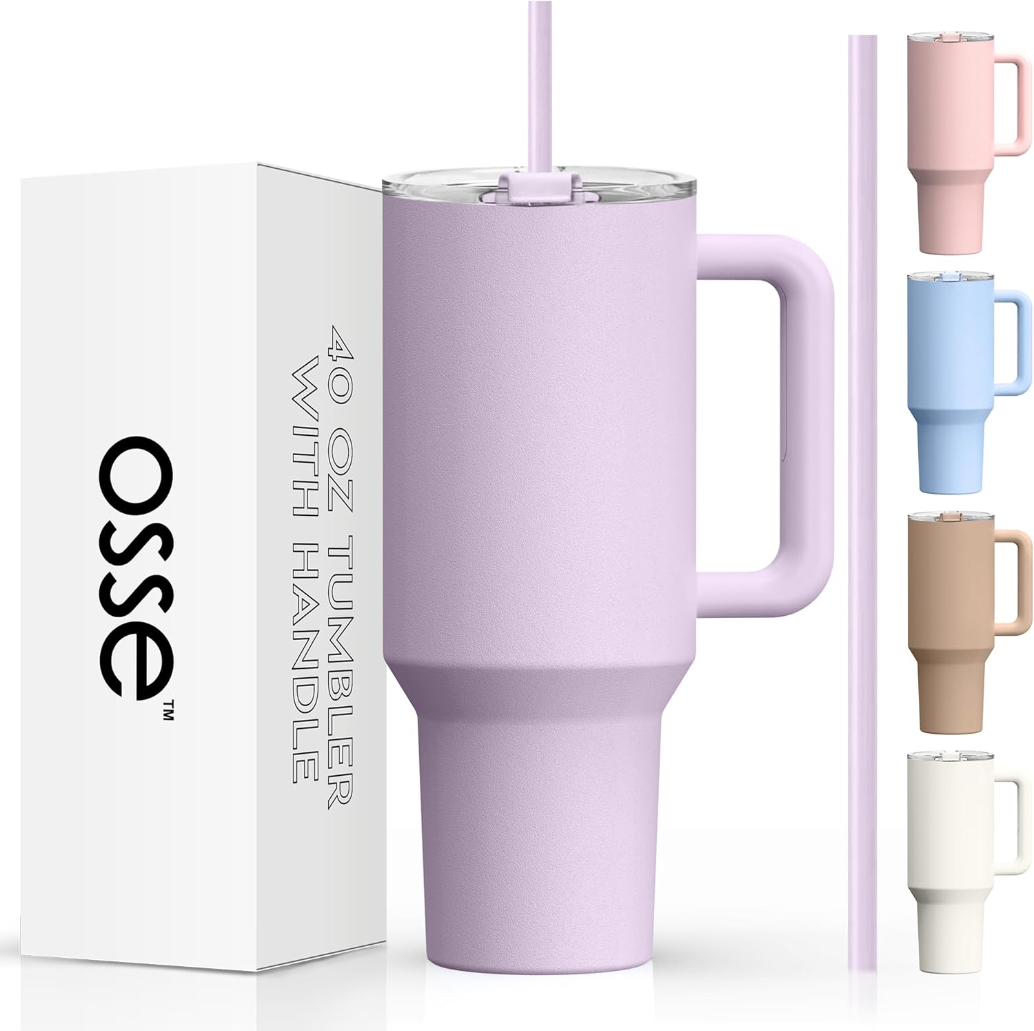 osse 40oz Tumbler with Handle and Straw Lid | Double Wall Vacuum Reusable Stainl...