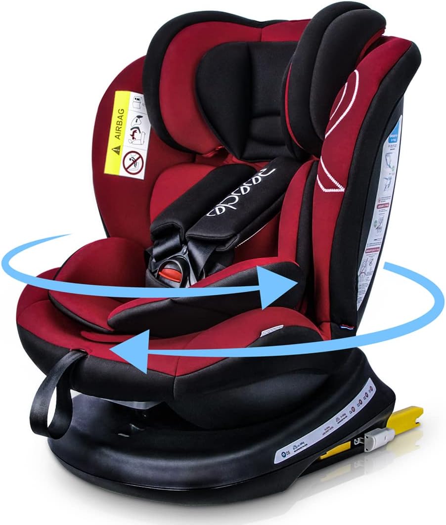 Reecle 360 Swivel Baby Car Seat with ISOFIX, Group 0+1/2/3 (0-36 kg), Approx. 0-...