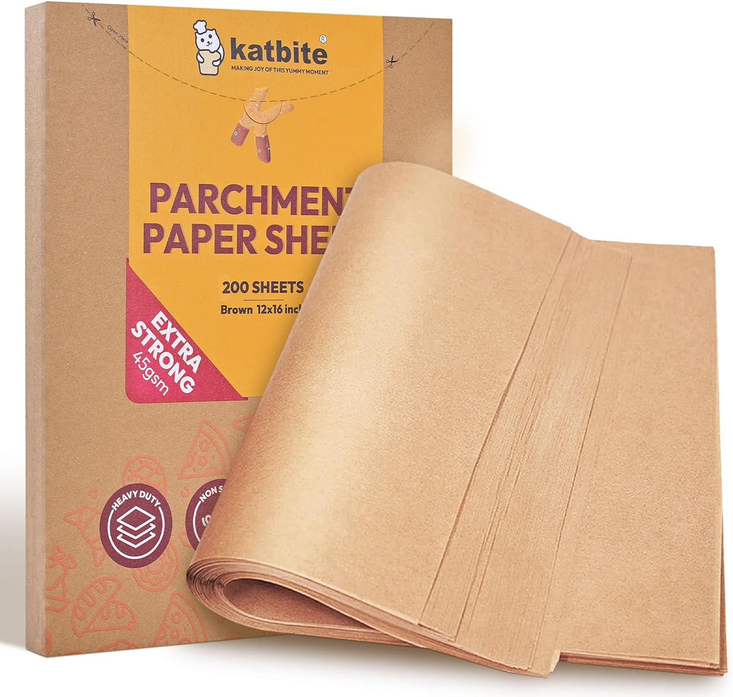 Unbleached Parchment Paper 200 PCS, Katbite 12X16 inches（30X40cm） Baking Paper...