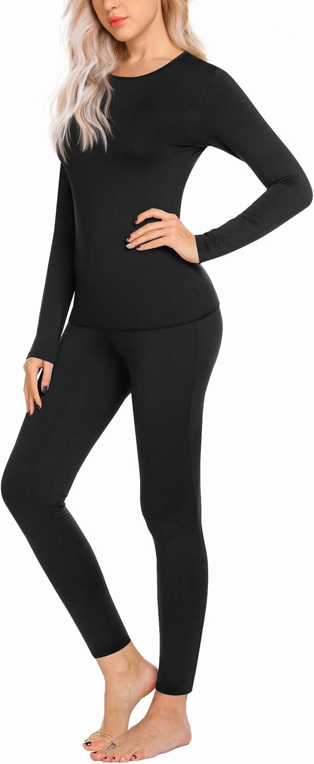 Ekouaer Thermal Underwear for Women Long Johns Sets Base Layer Lightweight 2 Pie...