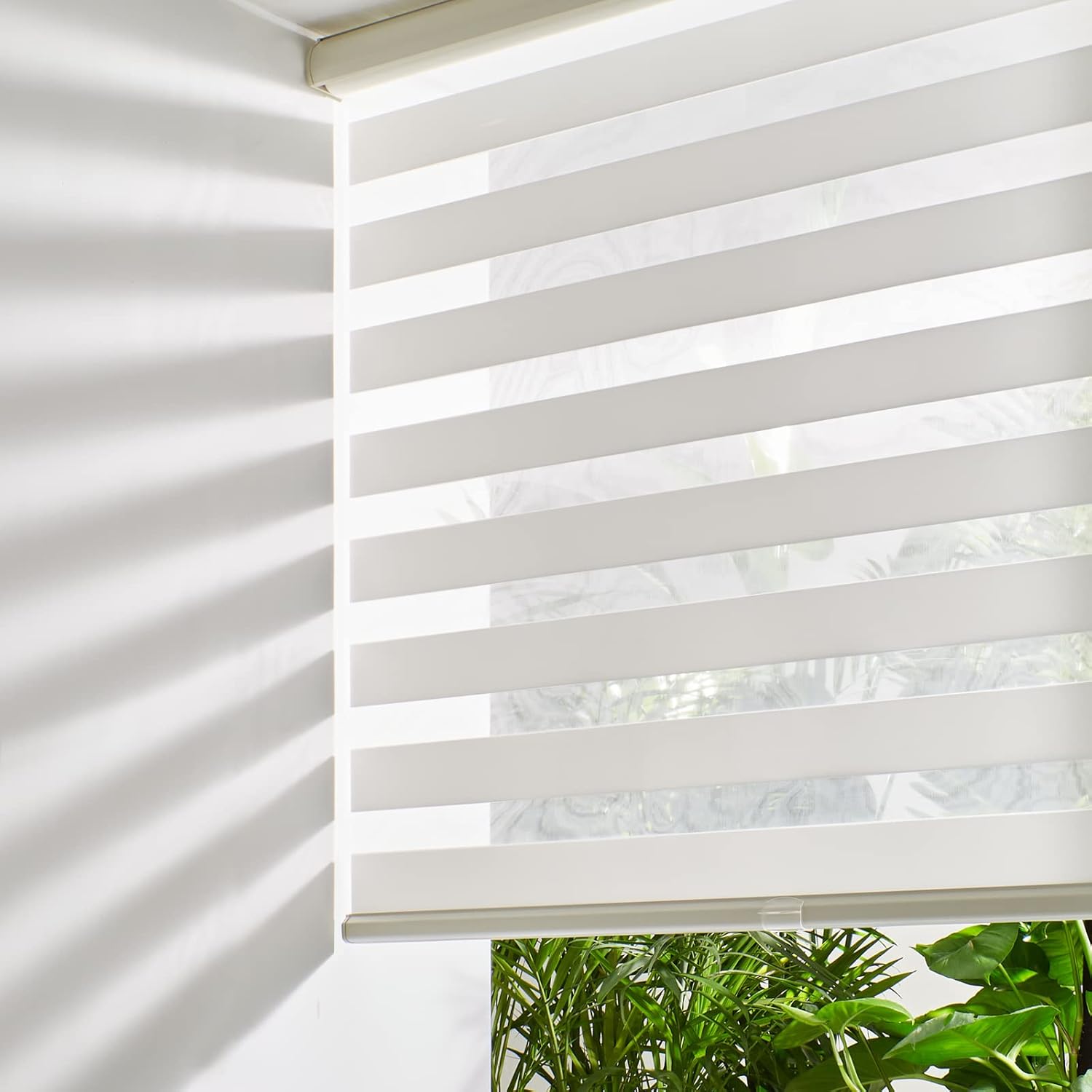 Persilux Cordless Zebra Blinds for Windows Free-Stop Roller Window Shades (39" W...