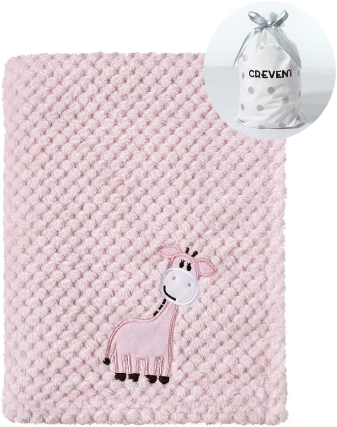 CREVENT 75cmX100cm Cute Cozy Fluffy Warm Baby Blanket for Girls Infants Toddlers...