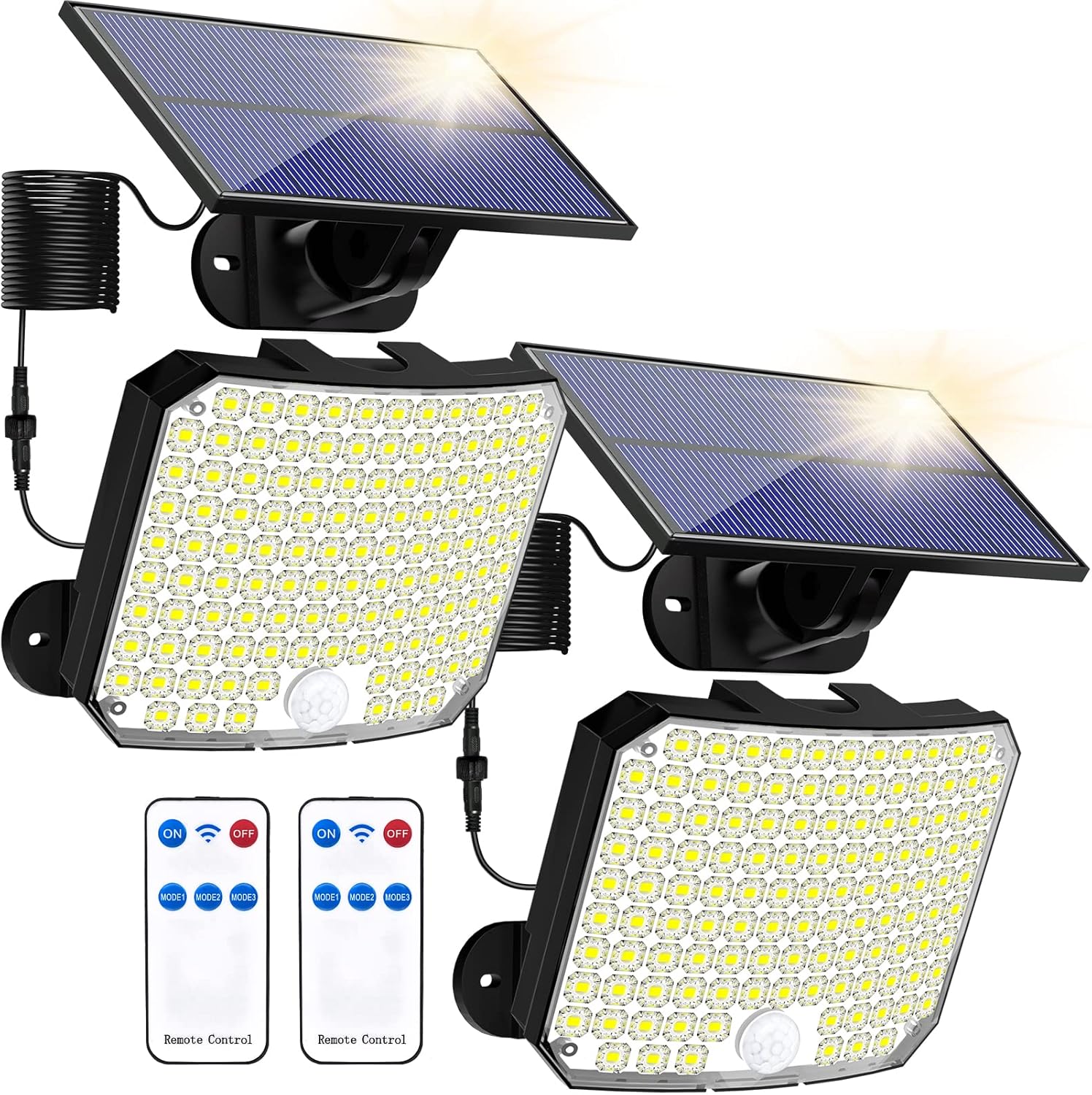 Solar Lights Outdoor, Solar Security Light with Motion Sensor 118 LED Solar Powe...
