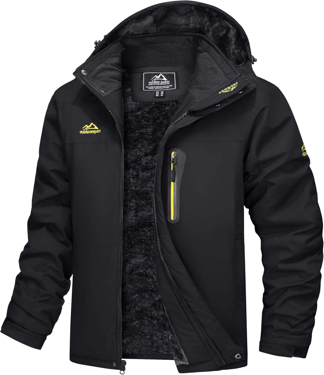 TACVASEN Men's Waterproof Hiking Fleece Jacket Warm Outdoor Skiing Ice Skating H...