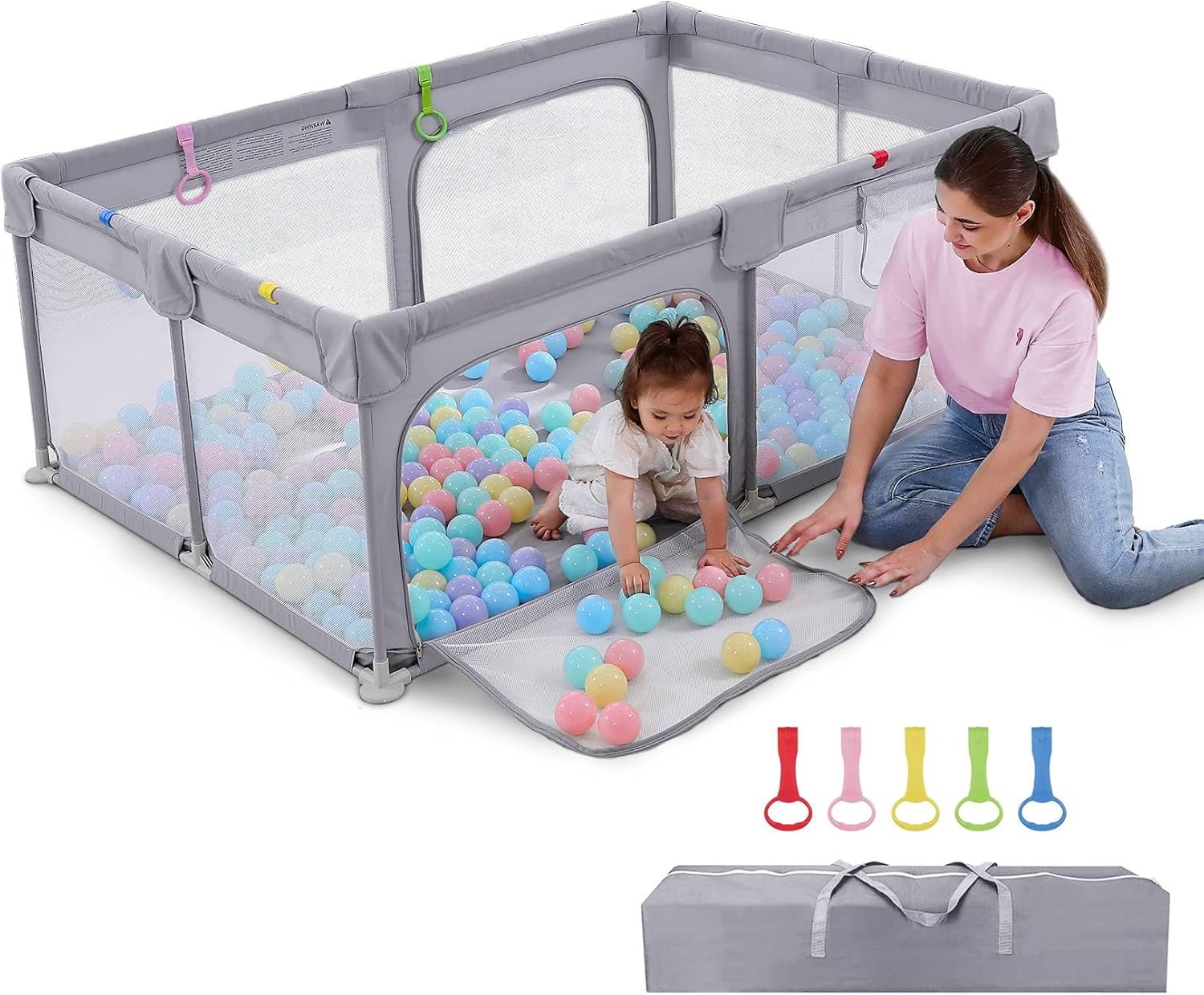 Dripex Baby Playpen, Portable Playpen for Baby and Toddlers, Sturdy 180x120x68 A...