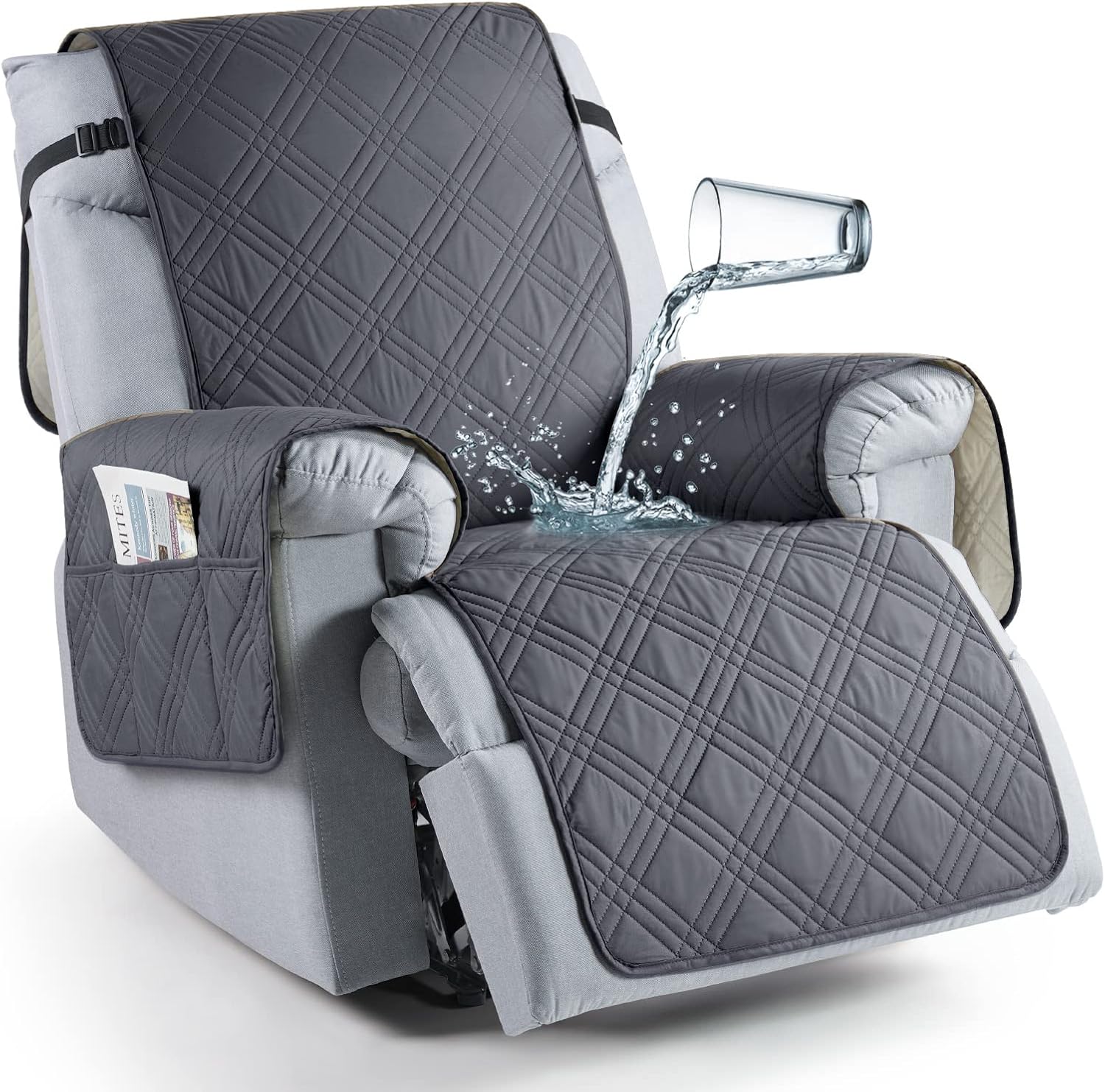 TAOCOCO 100% Waterproof Recliner Chair Cover, Non Slip Recliner Covers for Recli...