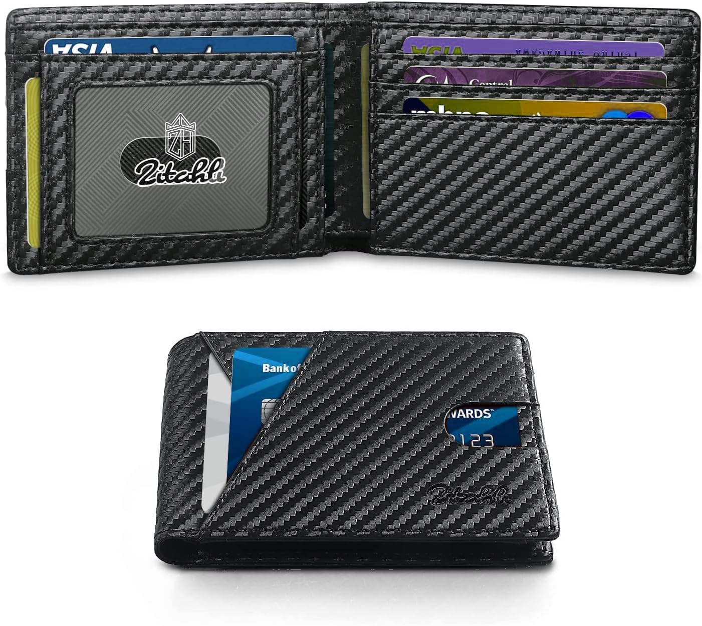 Zitahli Wallet for Men,Mens Wallet,Slim Leather Bifold,RFID Blocking 11 Slots Gi...