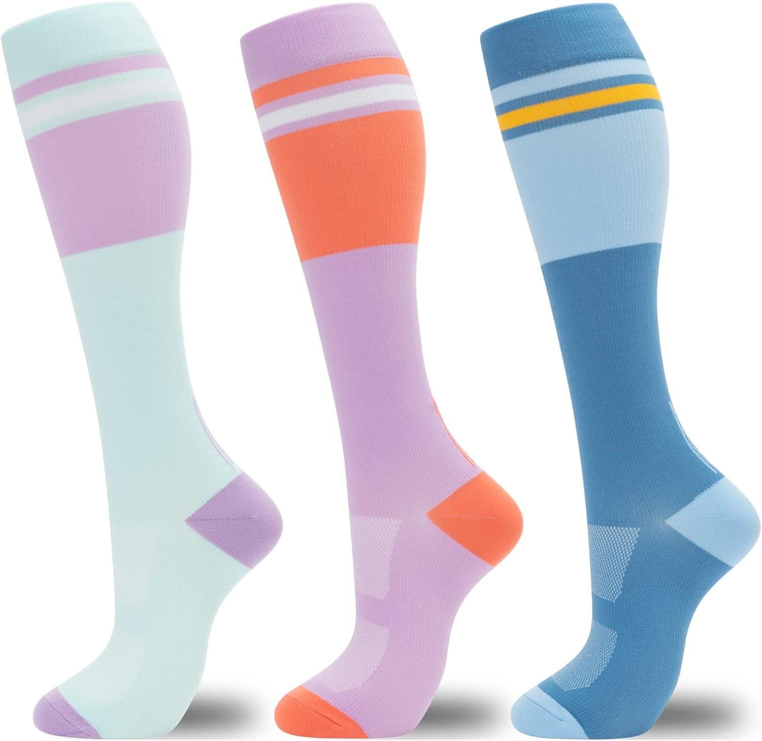 fenglaoda Compression Socks for Women Men 3 Pairs Graduated Compression Support...