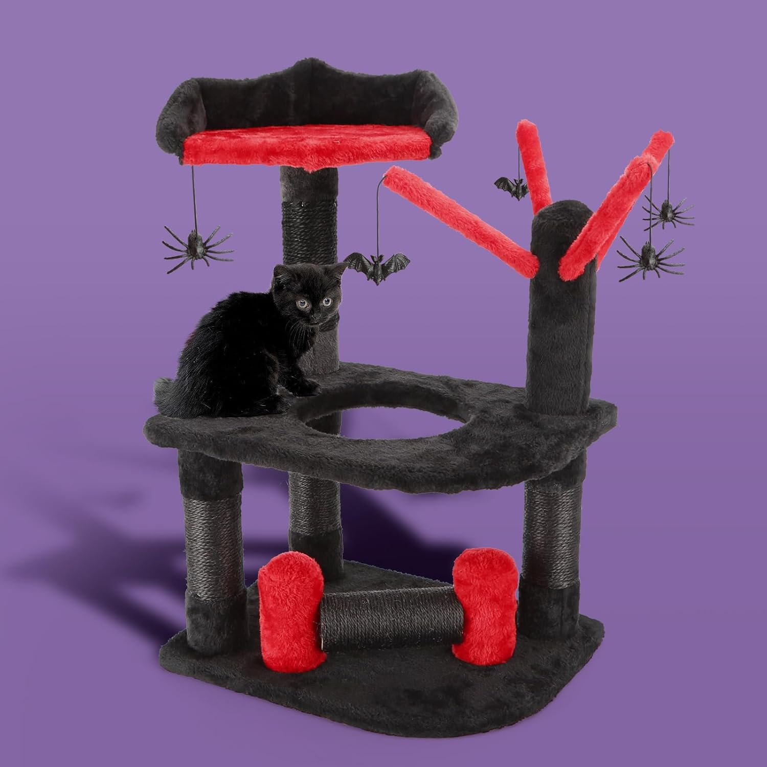 Nobleza Gothic Cat Tree, Halloween Black Goth Cat...