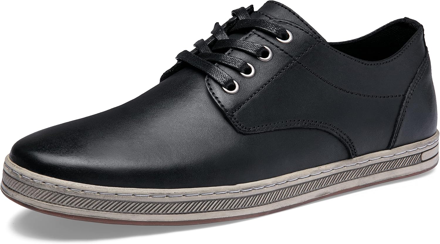 Jousen Men's Fashion Sneakers Leather Retro Casual Shoes for Men Breathable Dres...