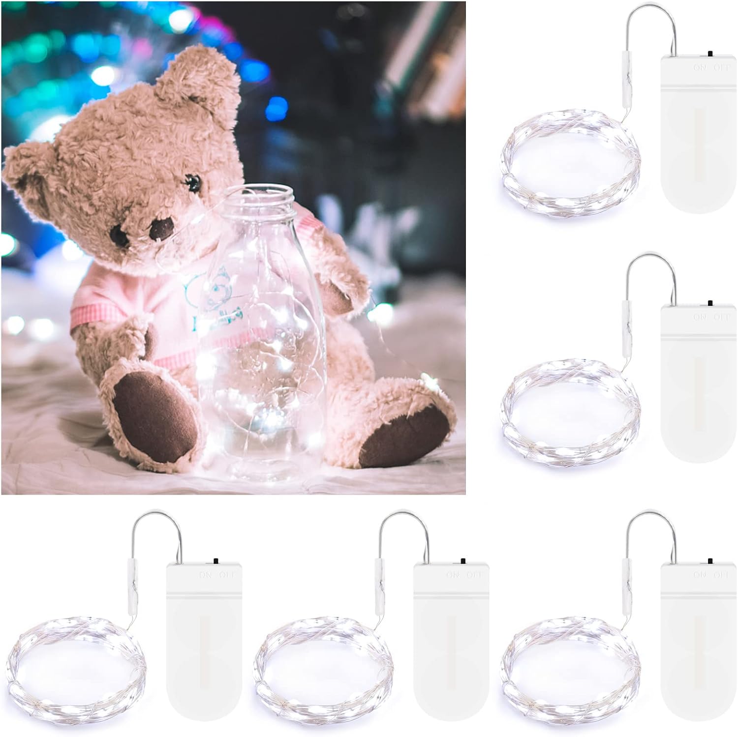 BROTOU LED String Lights, 2M 20 LED Battery Operated Fairy Lights, Waterproof Si...