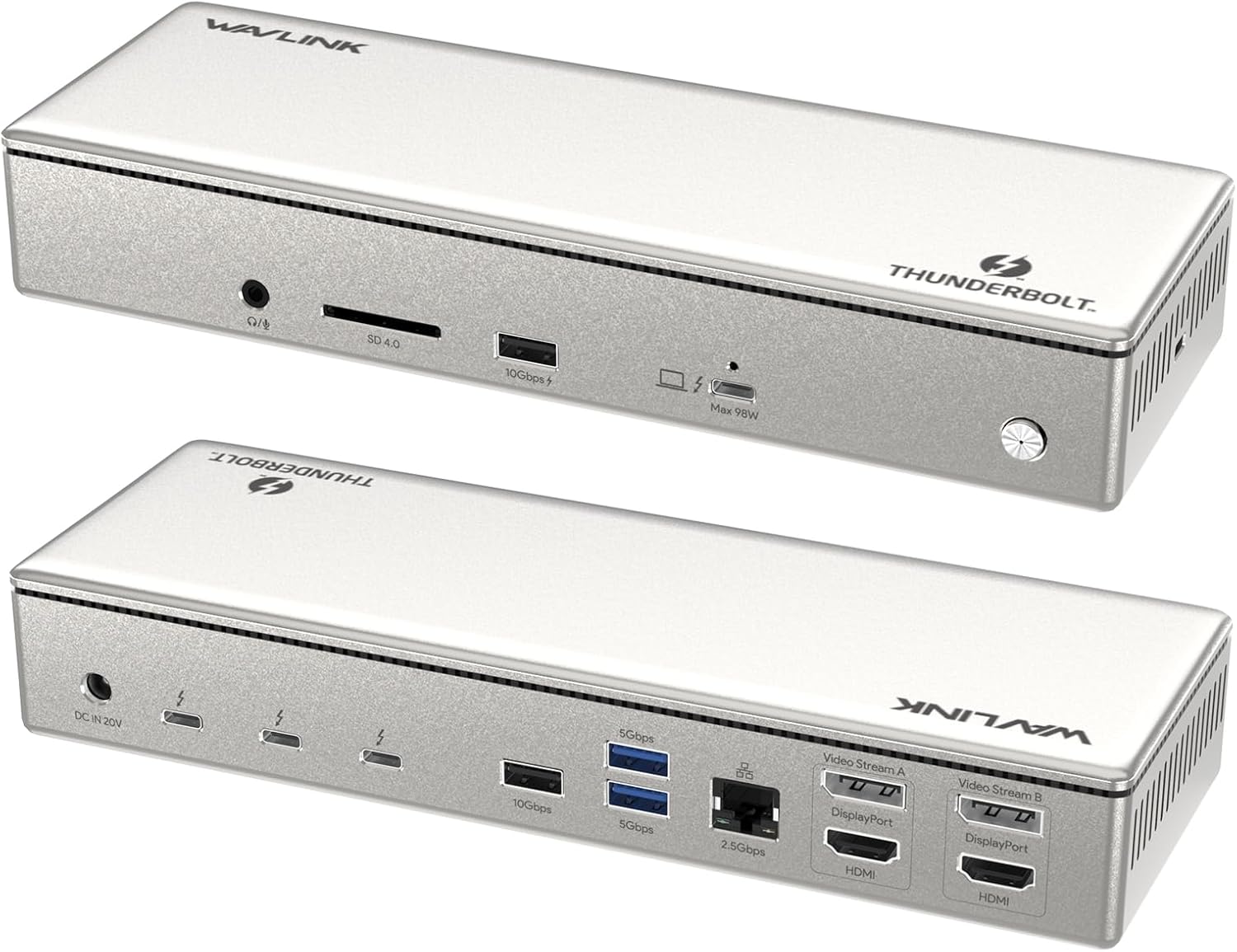 WAVLINK Thunderbolt 4 Dock with 100W Charging, Displaylink Docking Station Quad...