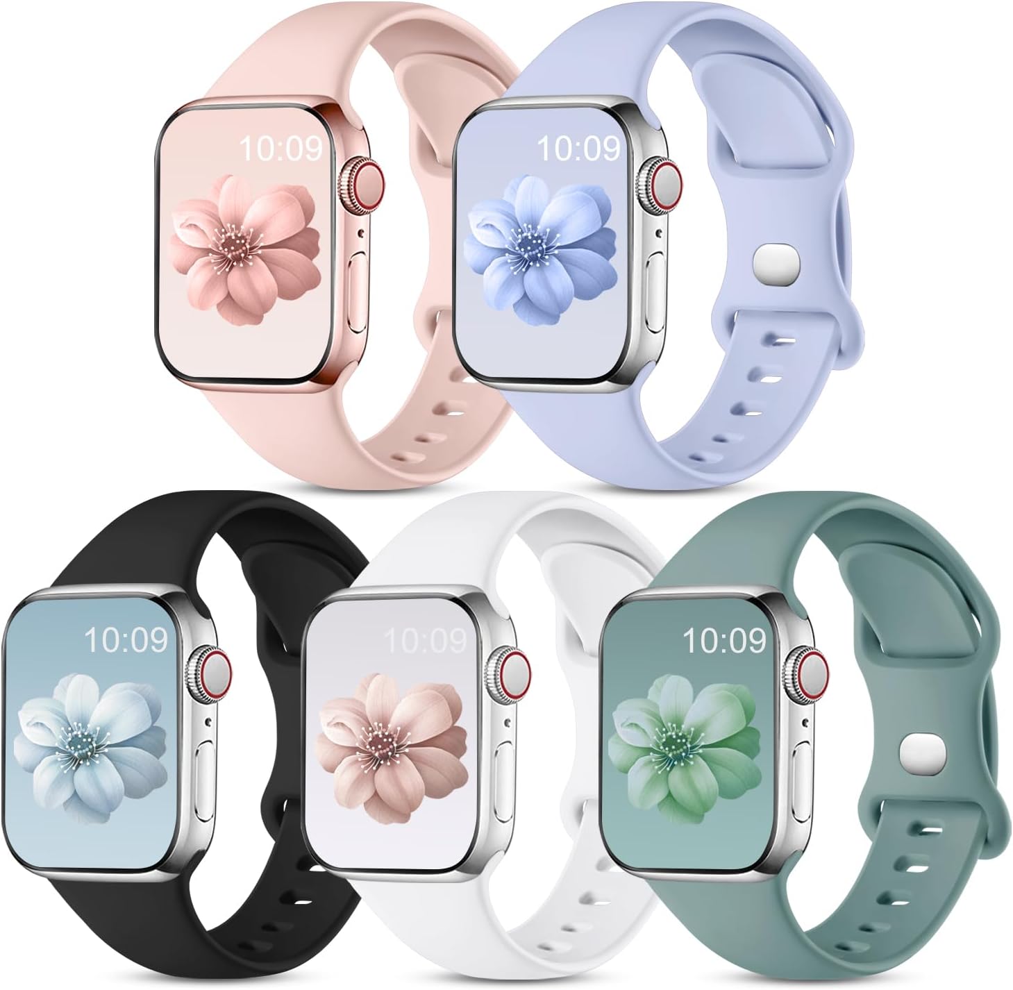 CeMiKa 5 Pack Straps Compatible for Apple Watch Strap 41mm 38mm 40mm 42mm 44mm 4...