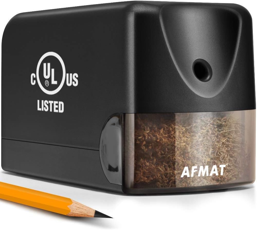 AFMAT Electric Pencil Sharpener, Heavy Duty Classroom Pencil Sharpeners for 6.5-...
