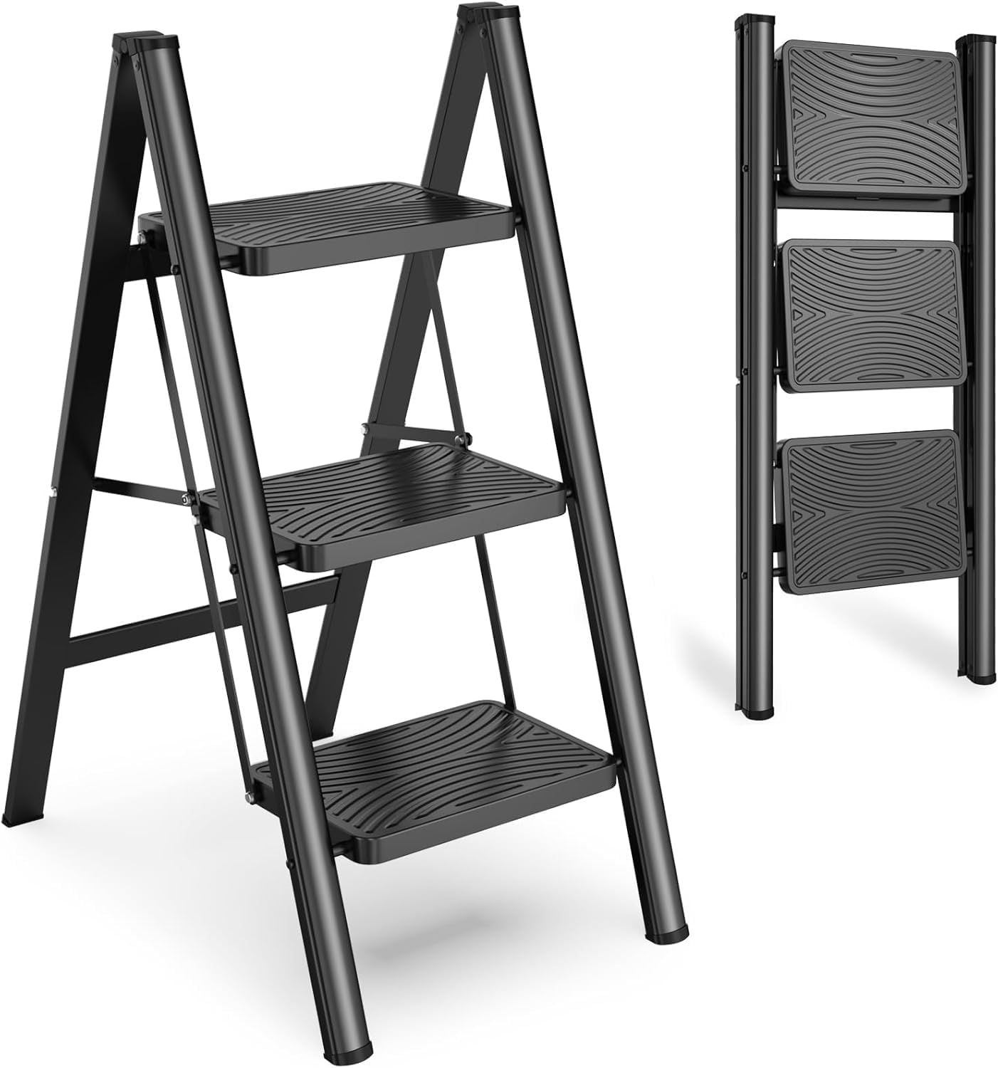 HBTower 3 Step Ladder Folding Step Stool, 330 Lbs Capacity Step Stool for Adults...