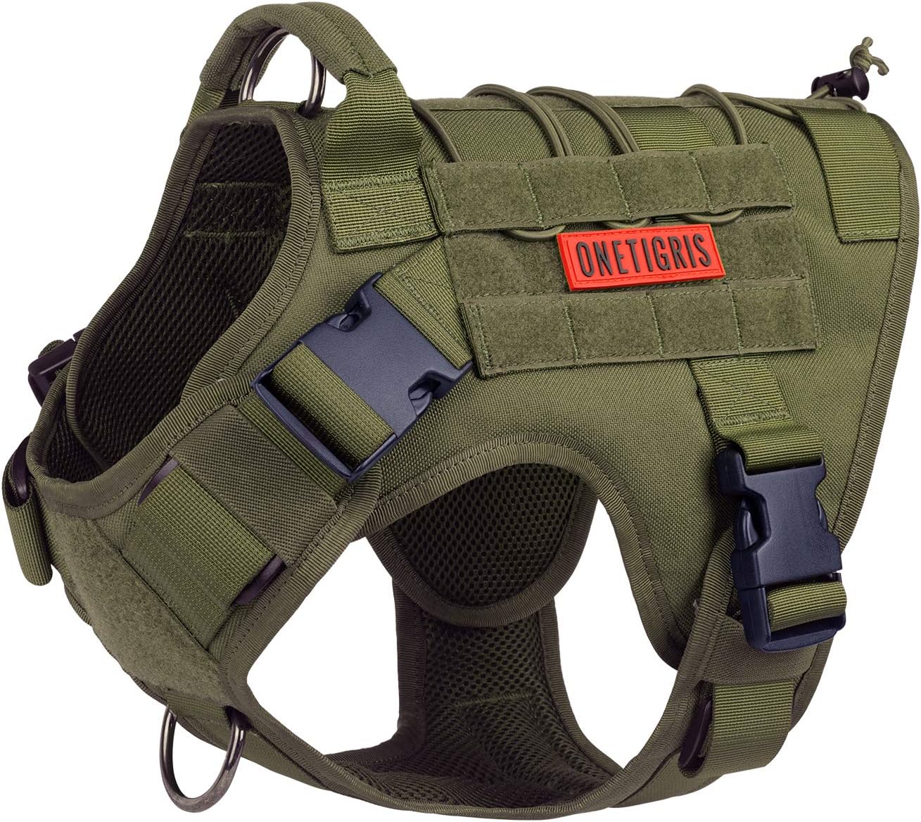 Onetigris Tactical Dog Harness,FIRE WATCHER 2.0 No-Pull Dog Vest with Leash Clip...