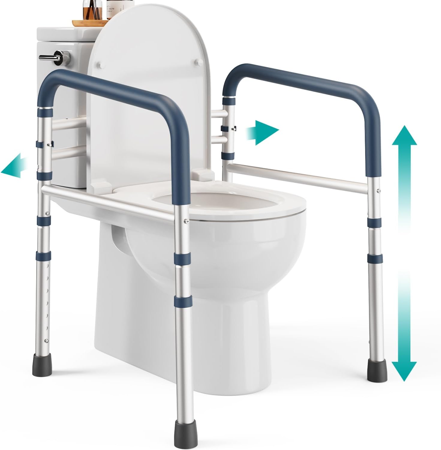 FSA/HSA Eligible - Toilet Safety Rails (350 lb) - Adjustable Toilet Safety Frame...