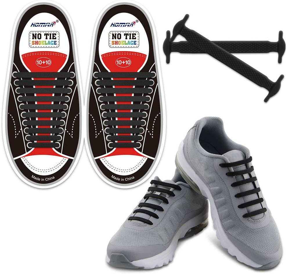 HOMAR No Tie Shoelaces for Kids and Adults Stretch Silicone Elastic No Tie Shoe...