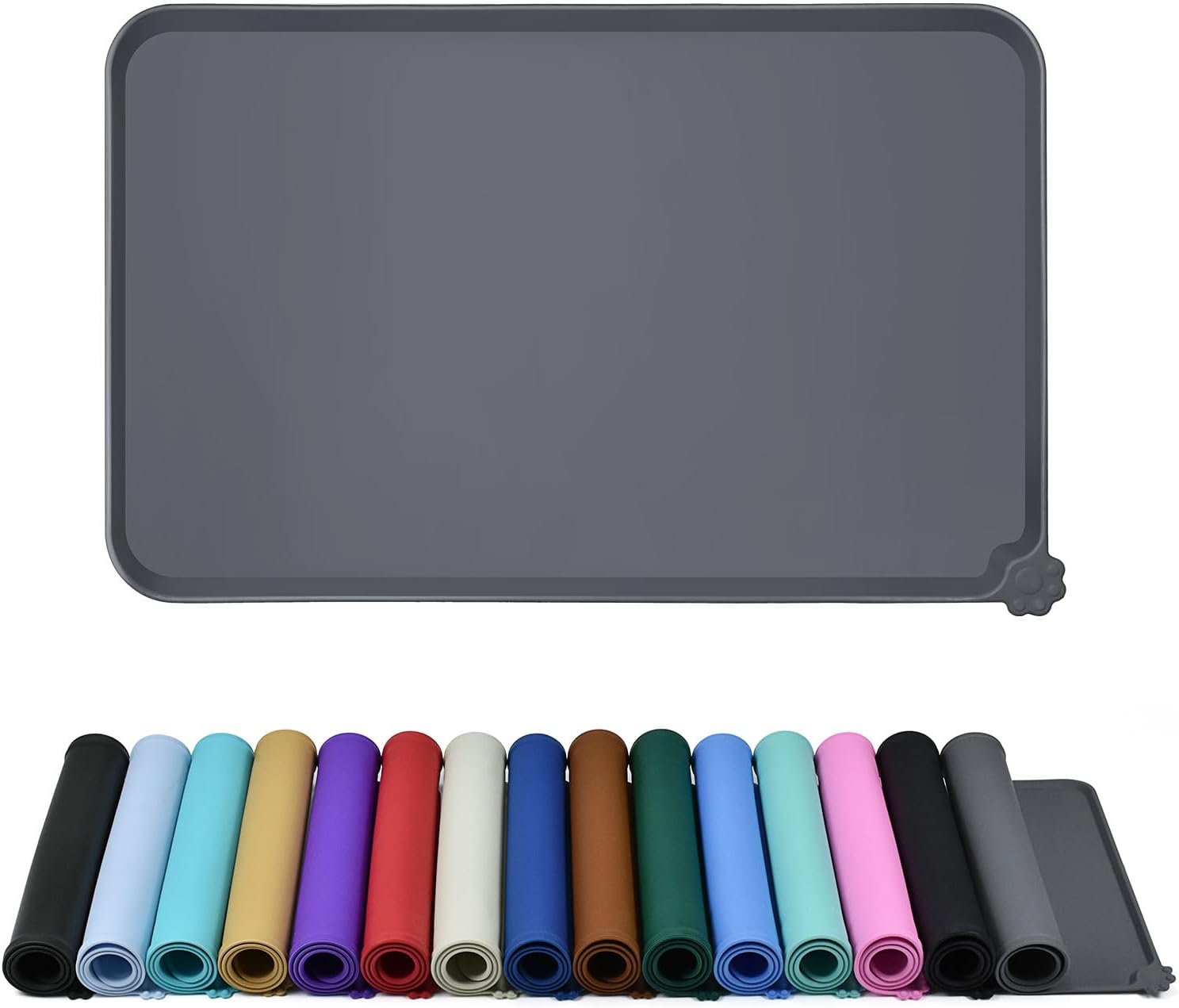 Waterproof Pet Feeding Mat with High Raised Edges, Heavier and Thicker Placemats...