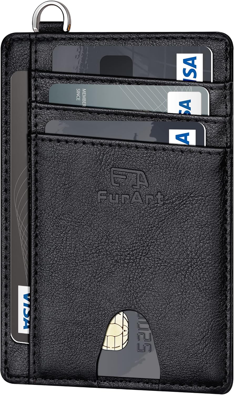 FurArt Credit Card Holder Wallet, Slim RFID Blocking Minimalist Women's Card Wal...