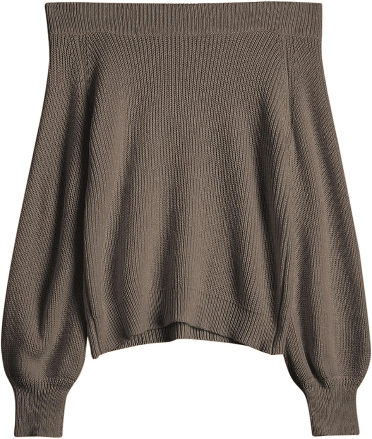 ZAFUL Women Off Shoulder Sweater Long Sleeve Knit Sweater Loose Pullover Jumper...