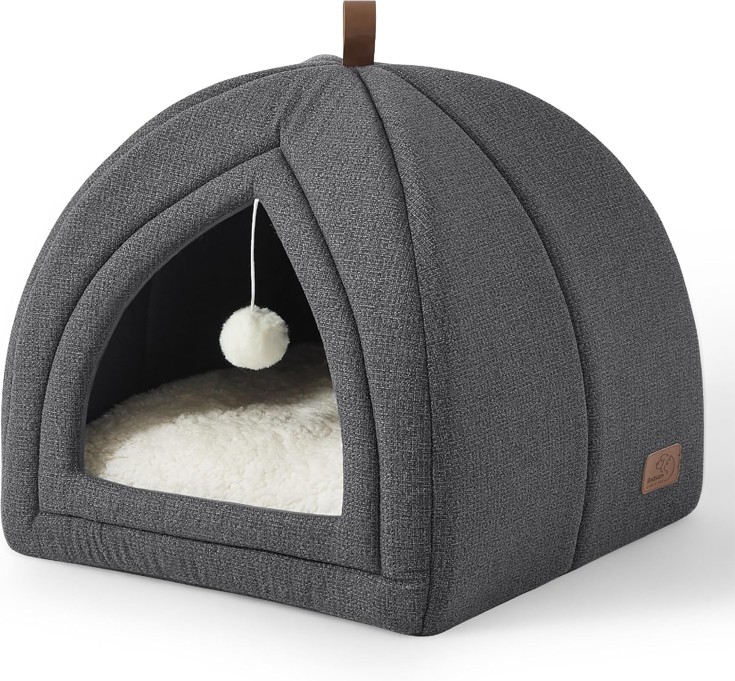 Bedsure Cat Cave Bed Igloo - Cat Tent Bed House with Removable Washable Cushion...