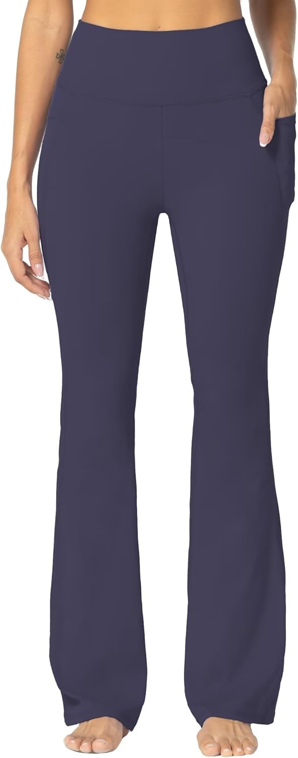 Sunzel Sunzfly Women's Mini Flare Leggings with Pockets High Waisted Tummy Contr...