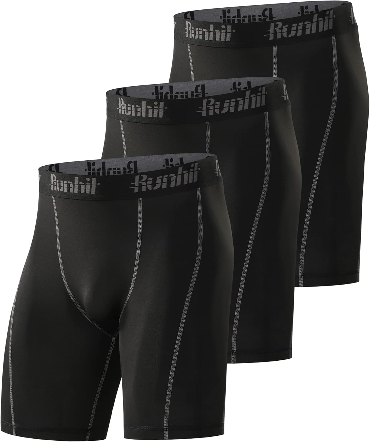 Runhit 3 Pack Compression Shorts Men Sports Underwear Base Layer Spandex Cycling...