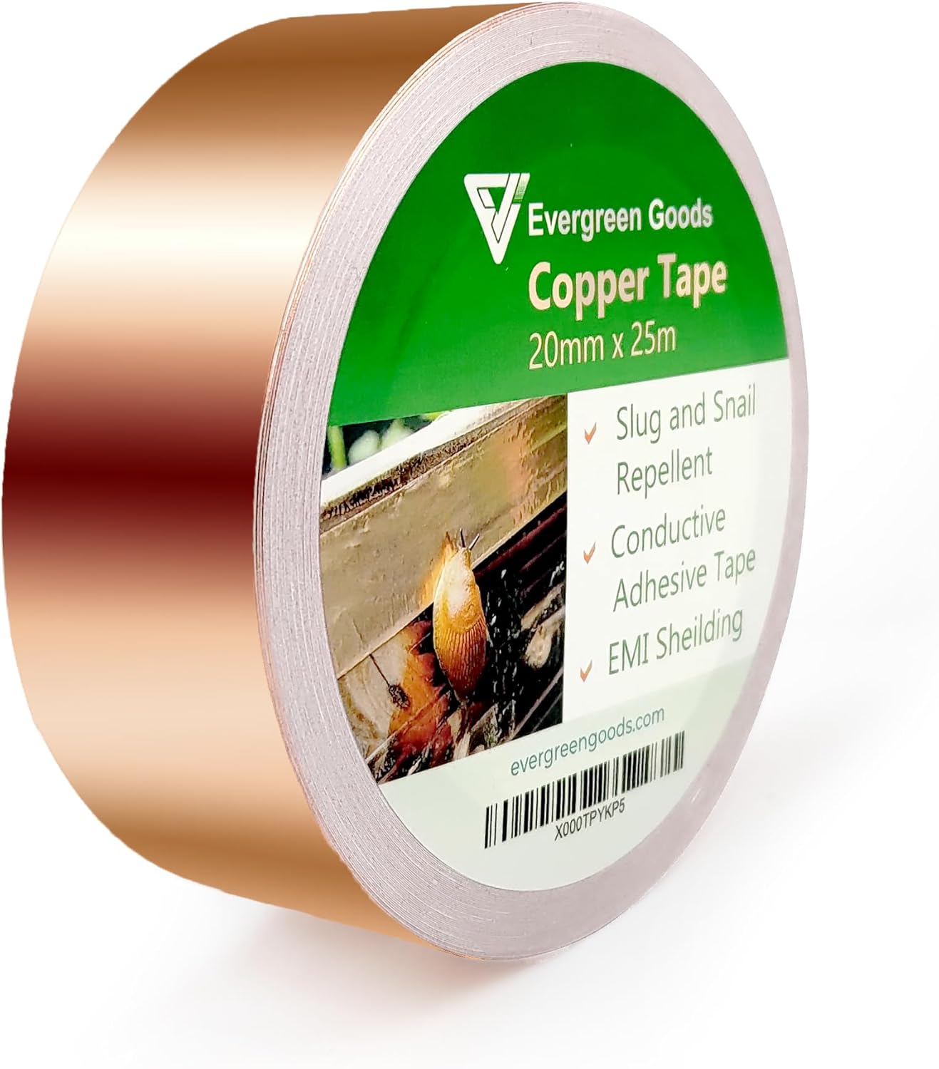 5mm 10mm 20mm x 25m Copper Slug Tape: Adhesive Copper Slug Snail Barrier Tape (2...