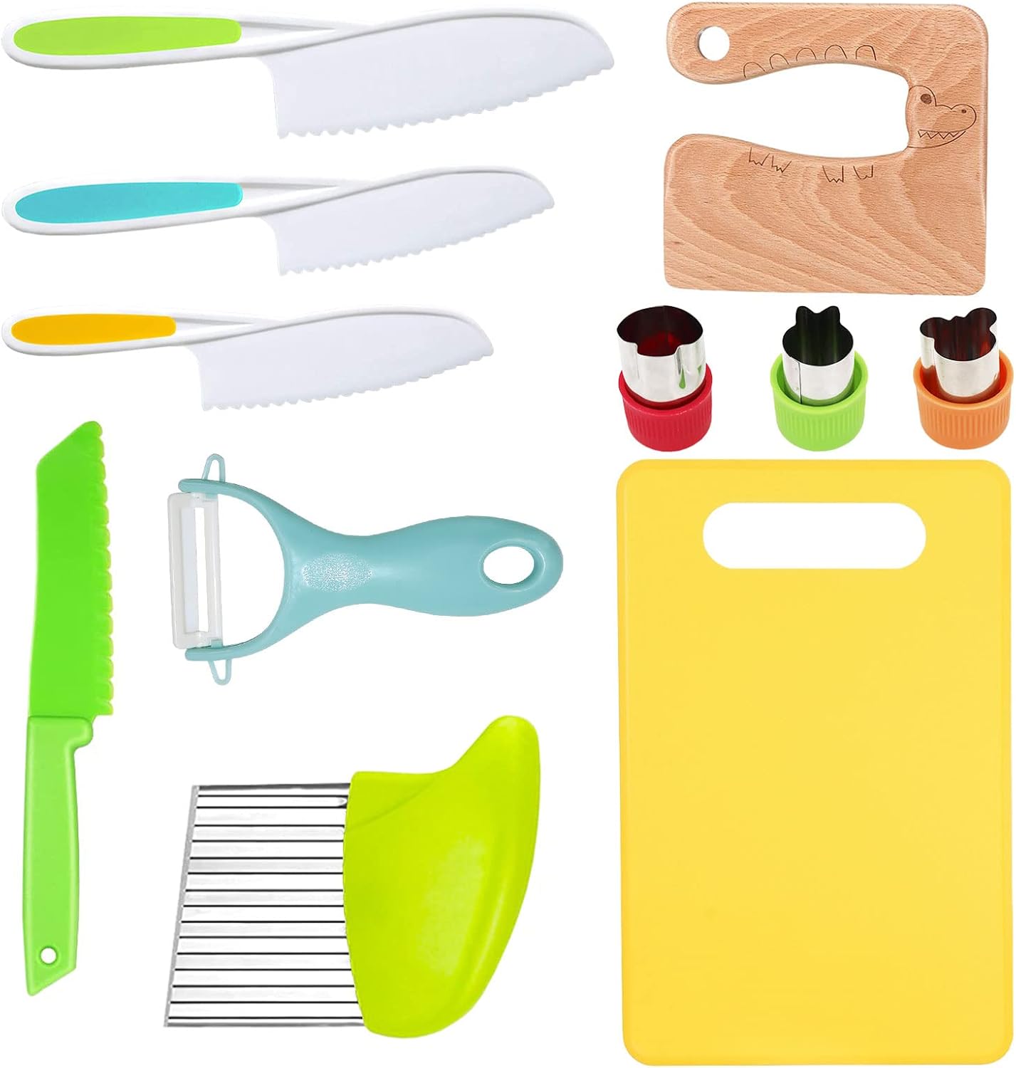 RISICULIS 11 Pieces Wooden Kids Kitchen Knife, Kid...