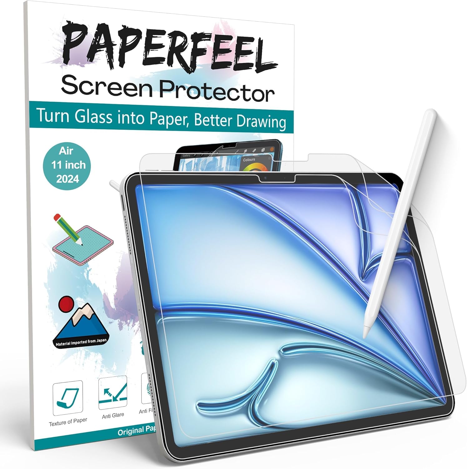 [2 Pack] Paperfeel Screen Protector for iPad Air 11 Inch 2024 M2 Model, Matte PE...