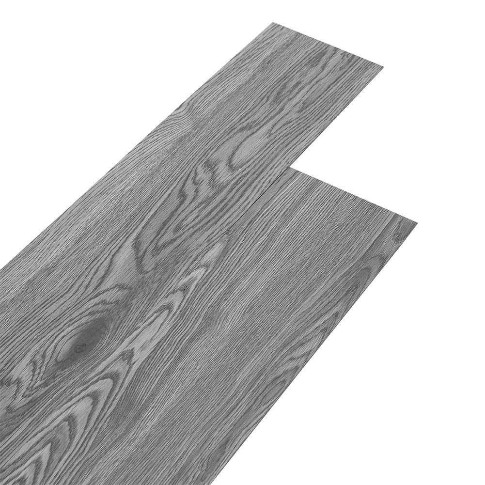 INMOZATA 36Pcs Self-Adhesive PVC Flooring Planks Floorboard Planks Grey Wood Eff...