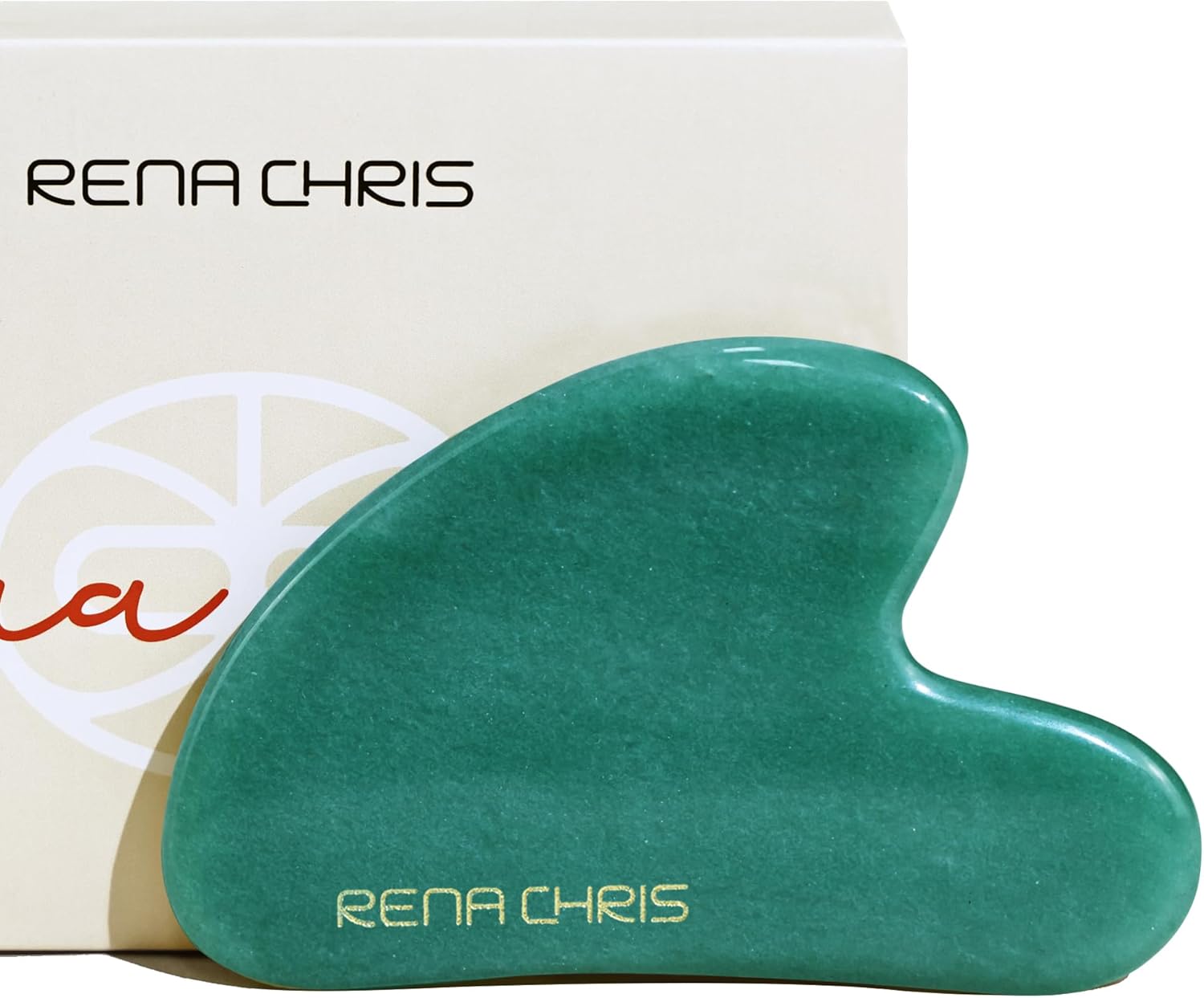 Rena Chris Gua Sha Facial Tools, Natural Jade Stone Guasha, Manual Massage Stick...