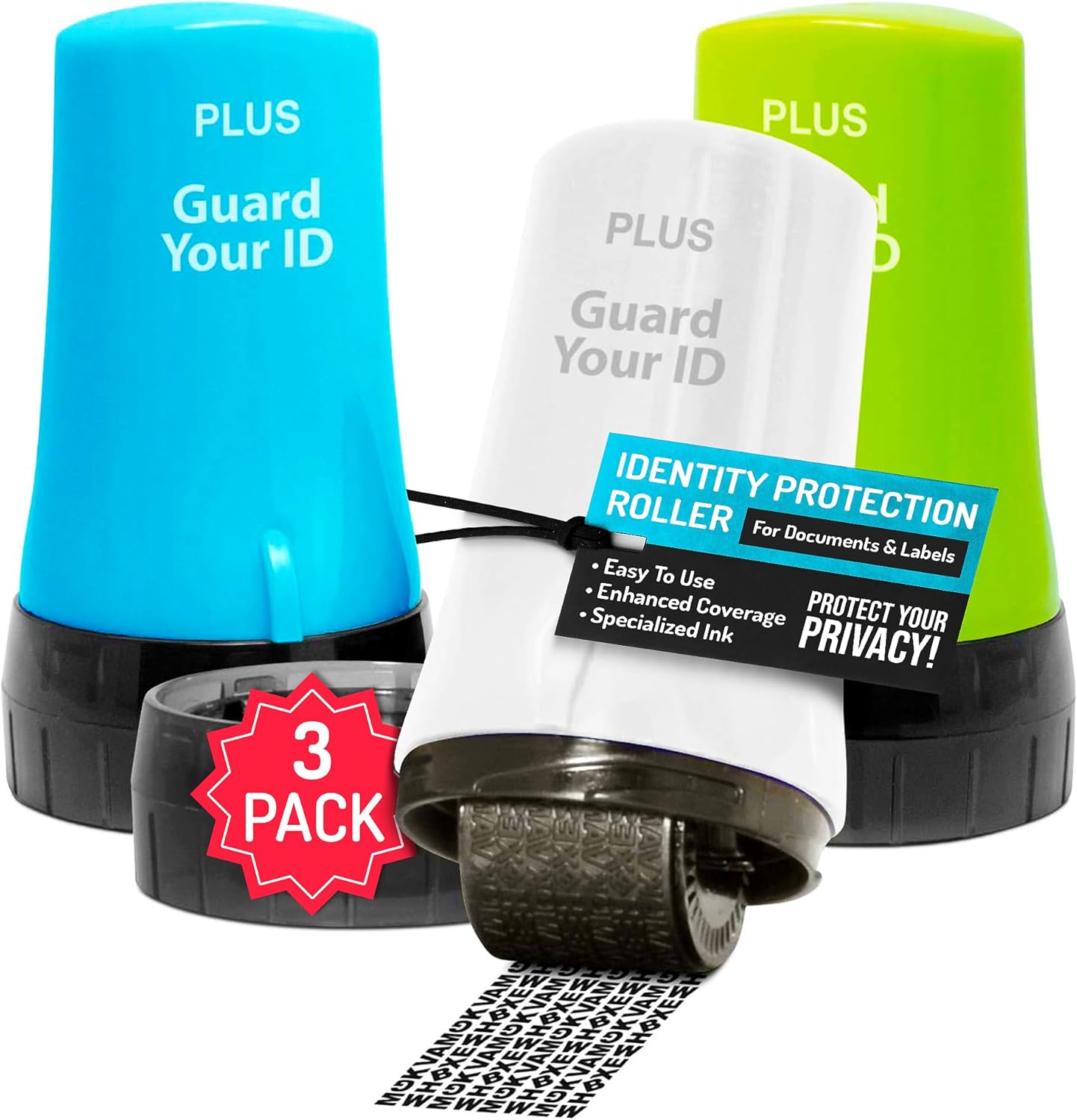 Guard Your ID Advanced 2.0 Roller 3-Pack for Identity Theft Protection, Confiden...