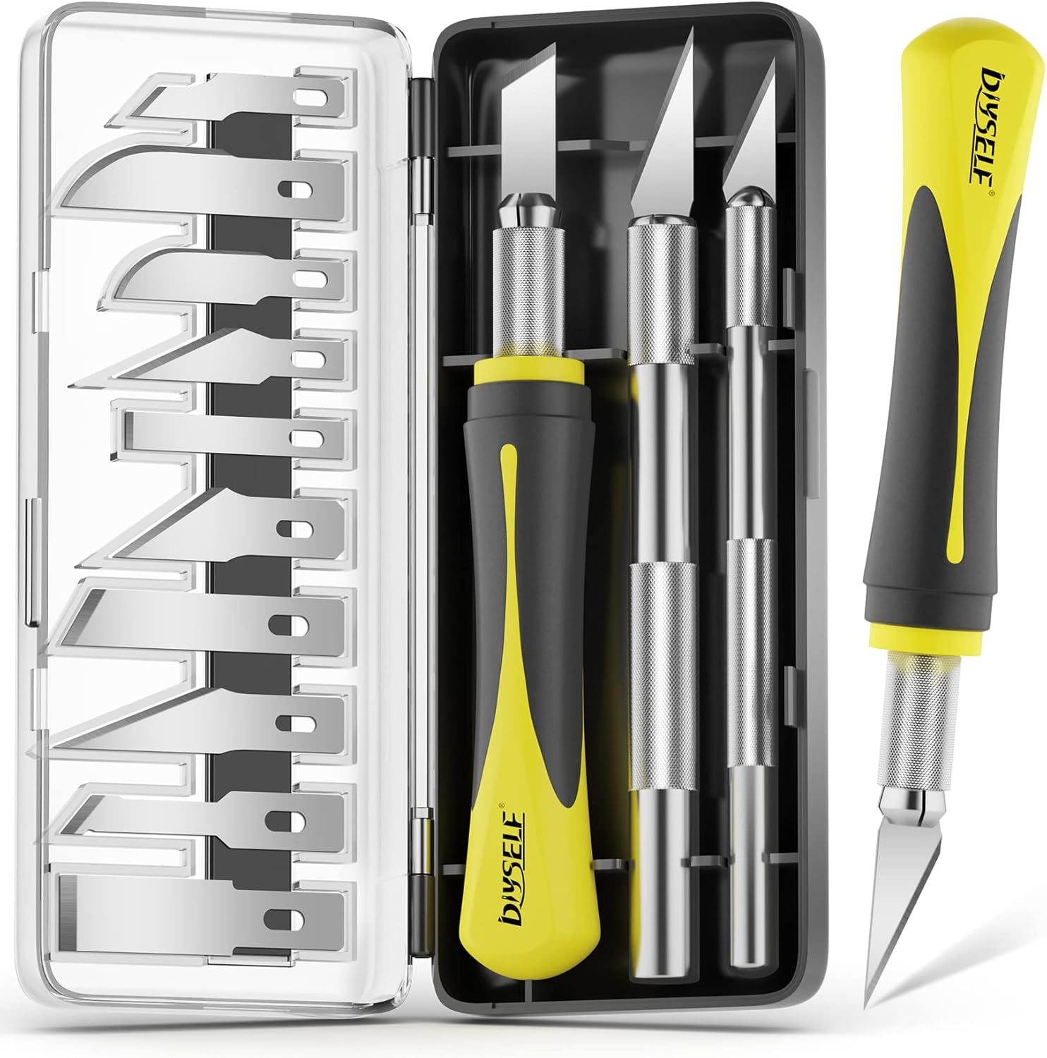 DIYSELF 16-Piece Craft Knife Set, Exacto Knife Set, 3-Piece Hobby Knife with 10-...