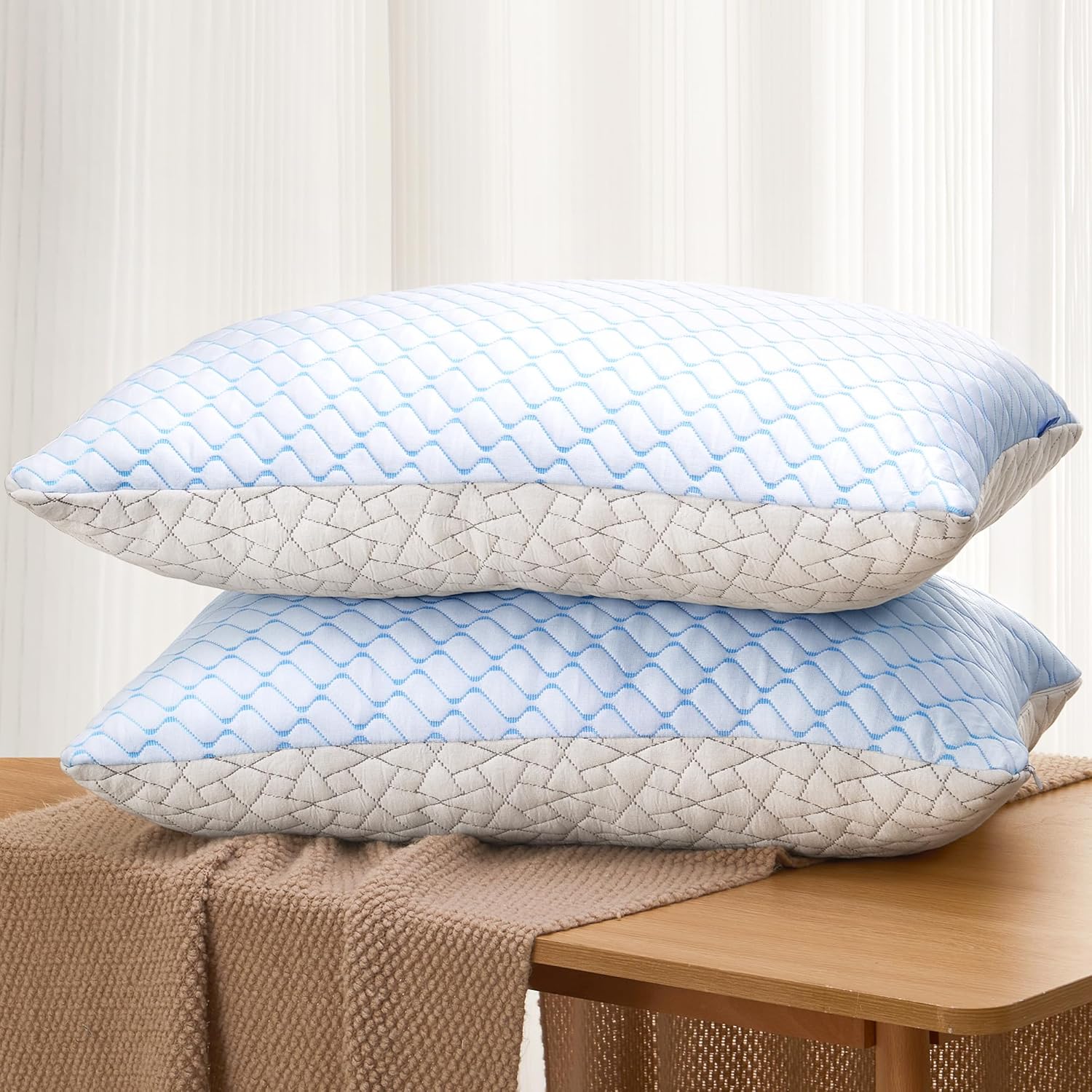 puredown King Size Pillows Set of 2, Shredded Memory Foam Pillows, Cooling Pillo...