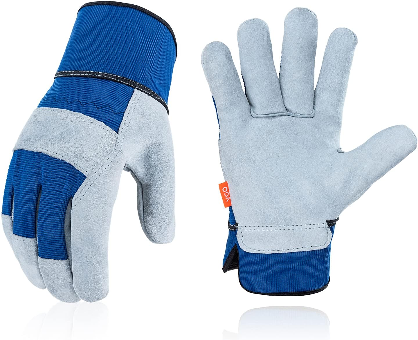 Vgo... Gardening Gloves Cowhide, Work Gloves Thornproof Utility for Yard Trucker...