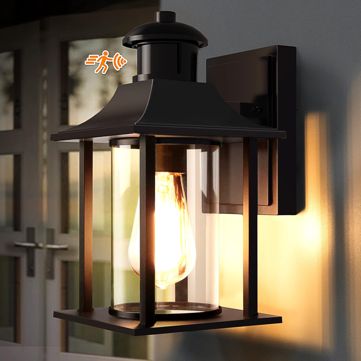 Lamomo Outdoor Wall Light,Motion Sensor Light Outdoor with Bulb,Waterproof Alumi...