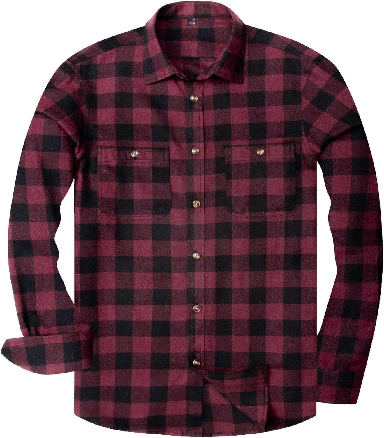 siliteelon Flannel Shirt Checked Shirt for Men Plaid Shirt Cotton Lumberjack Reg...