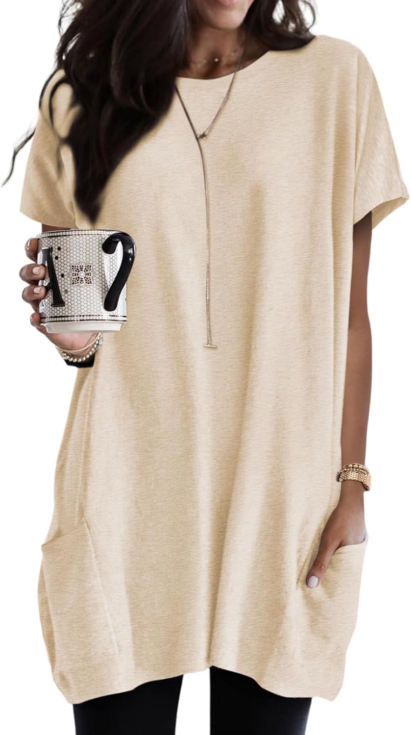Dokotoo Womens Summer 2025 Casual Short Sleeve Shirts Loose Fit Oversized Tshirt...
