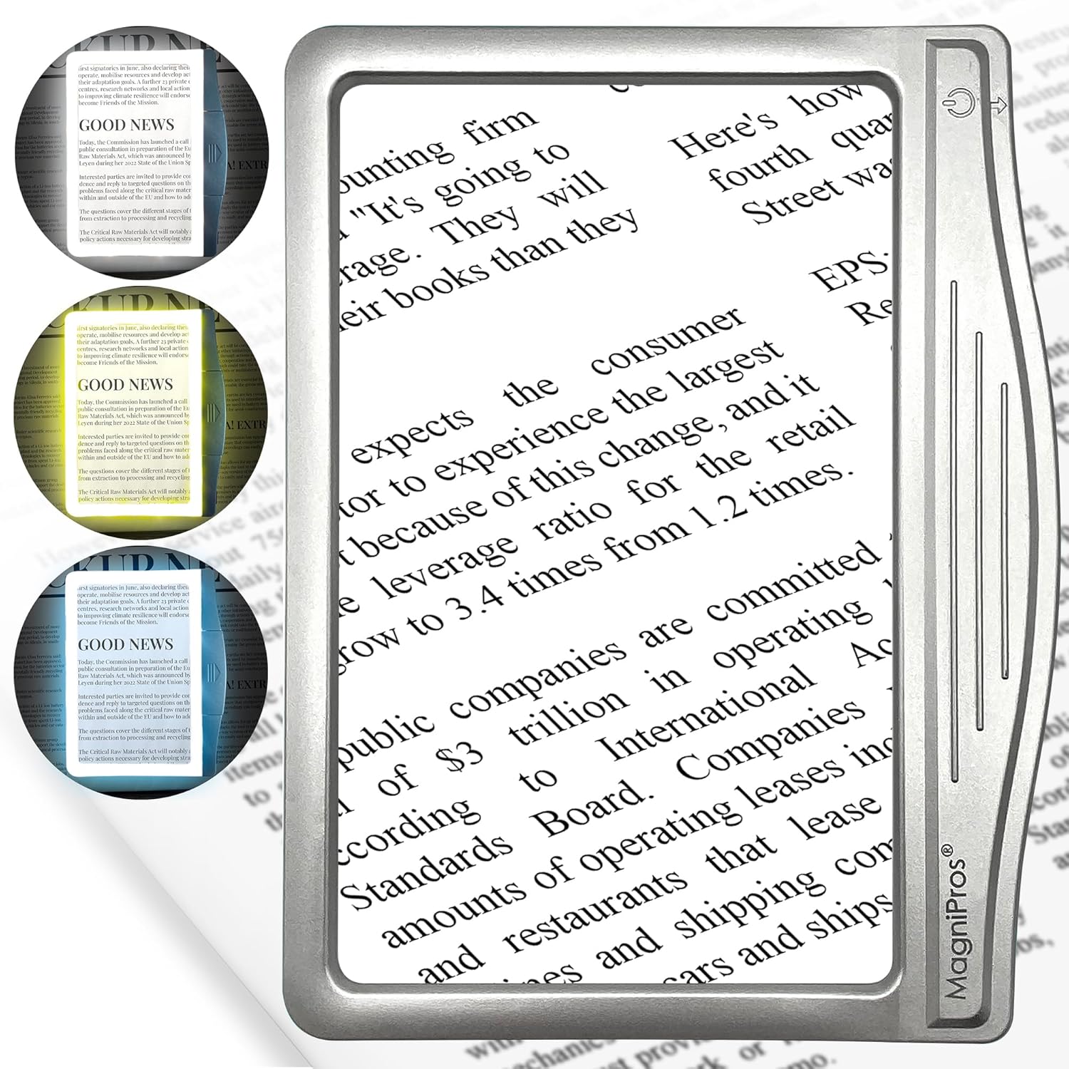 MAGNIPROS 5X Large LED Page Magnifier for Reading...