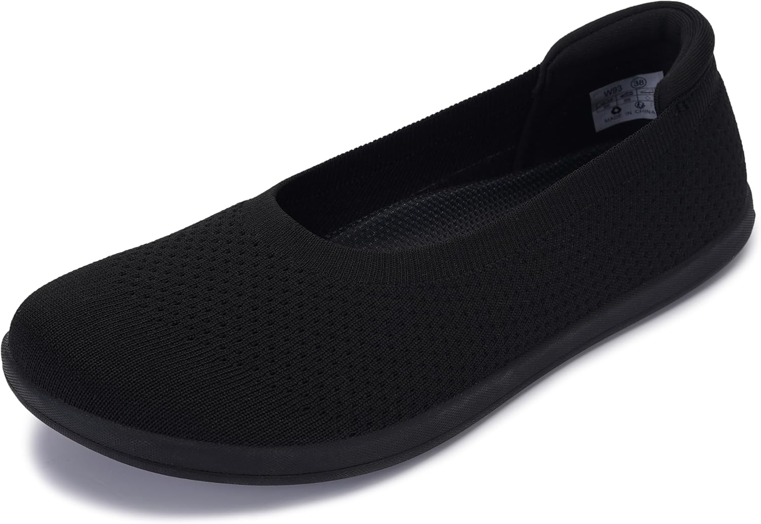 WHITIN Women's Barefoot Ballet Flats + Wide Toe Box + Zero Drop Sole 9 Black
