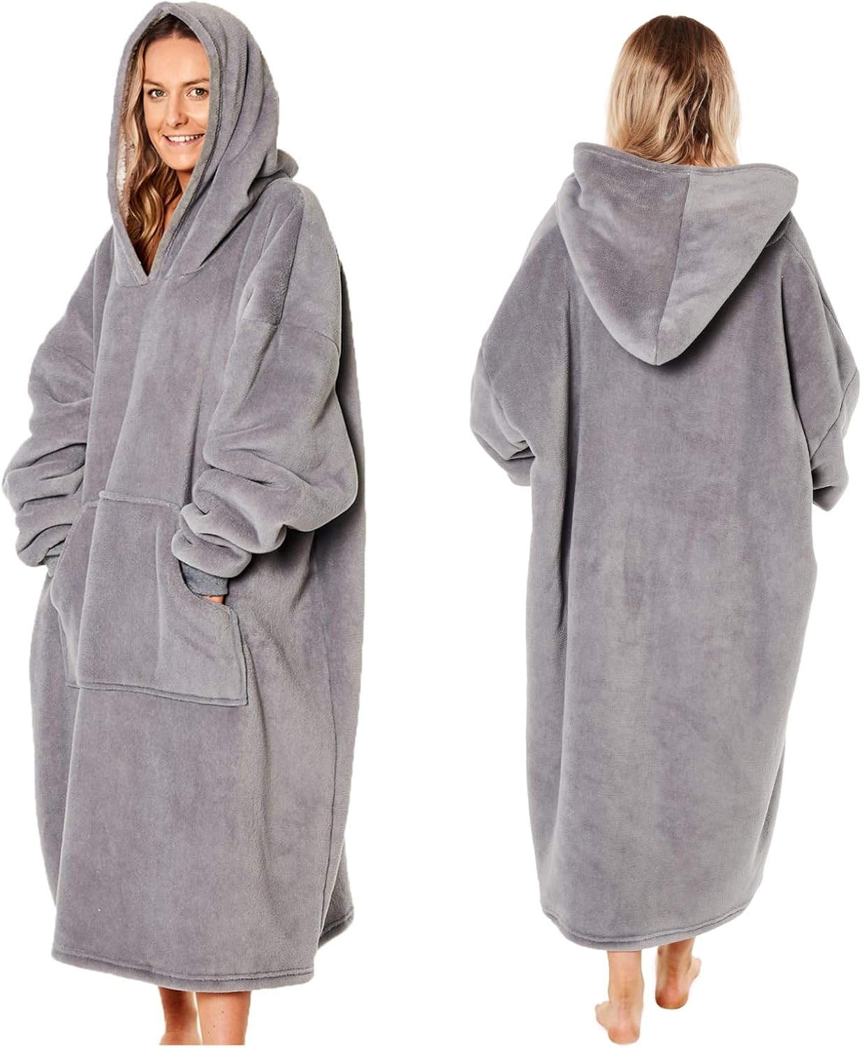 Sienna Extra Long Oversized Blanket Hoodie, Ultra Soft Wearable Throw with Pocke...