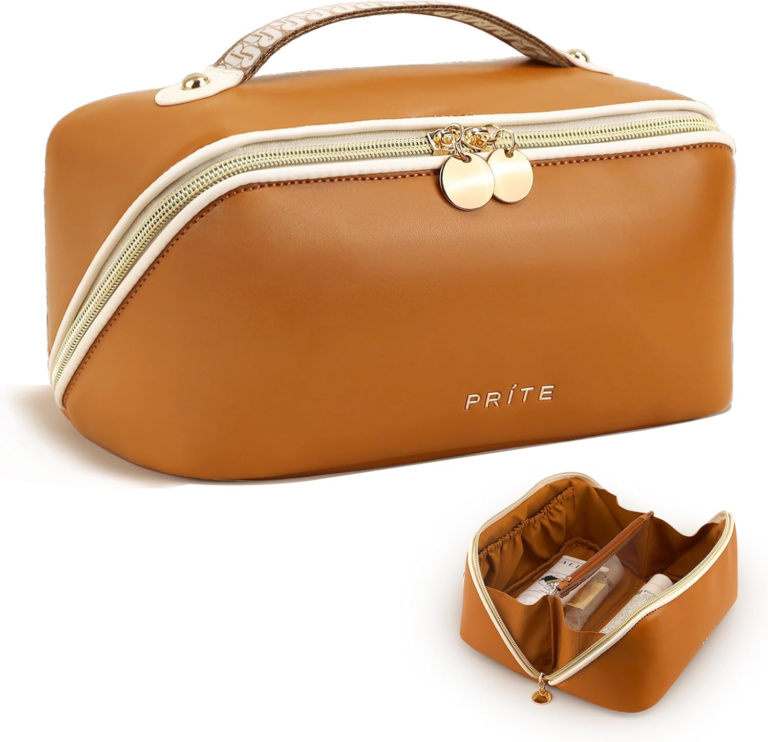 Prite Large Capacity Makeup Bag Portable Travel Cosmetic Bag Waterproof Toiletry...