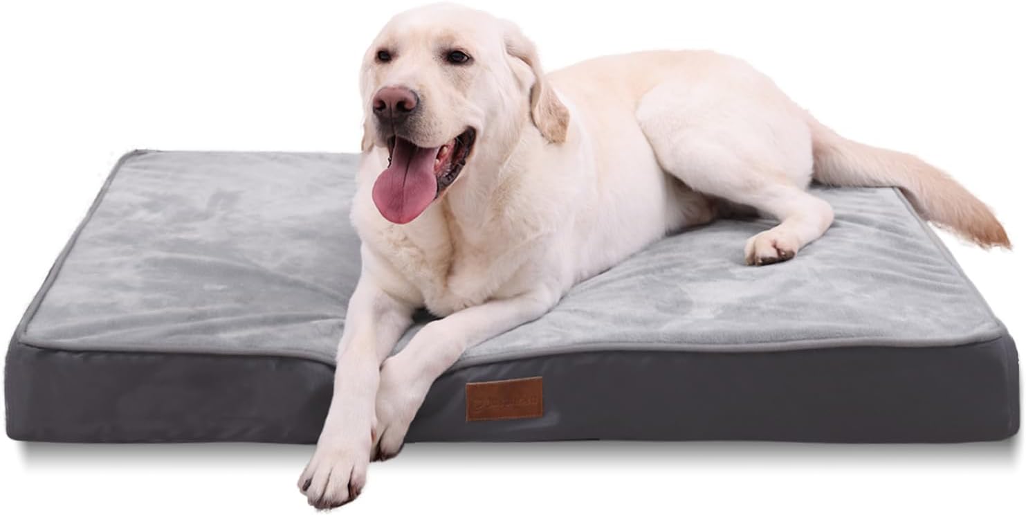 Jaspuriea Large Orthopedic Dog Beds Washable with Waterproof Removable Cover, Ex...