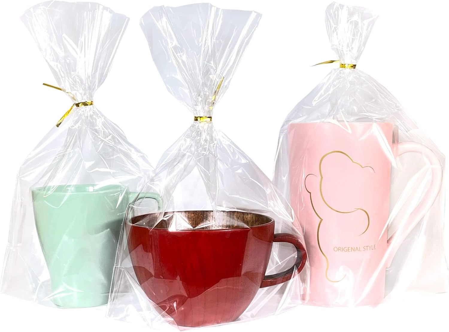 PigPotParty 8"x 11", 50Pcs Bottom Gusset Bags, Clear Cello Cellophane Treat Good...