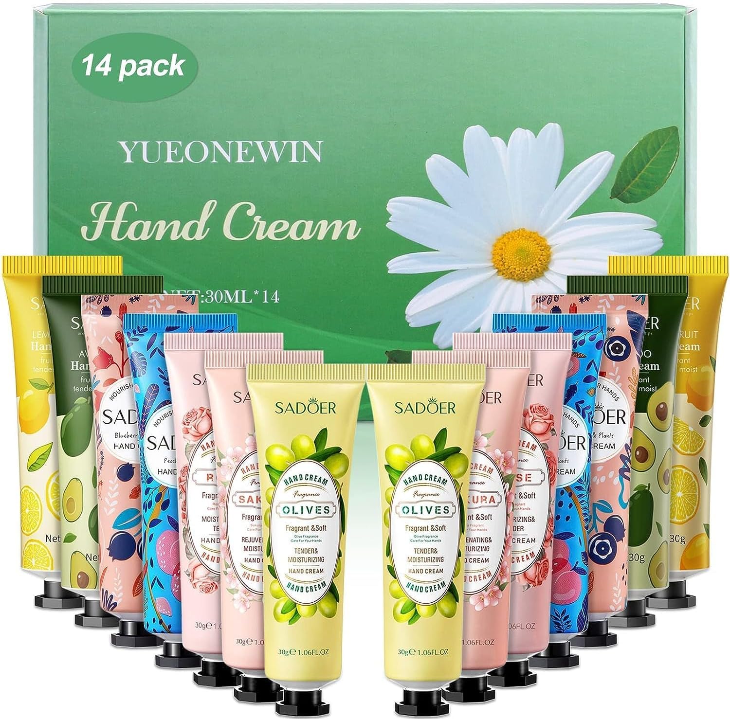 14 Pack Hand Cream Gift Set, Floral assorted Mini Hand Foot Cream, Christmas Gif...