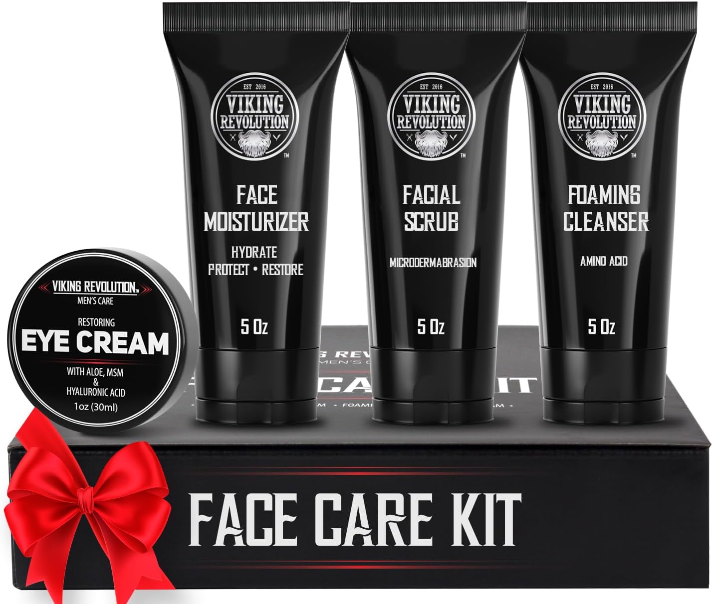 Viking Revolution - Mens Skincare Kit - Includes (148ml Each) Mens Face Moisturi...