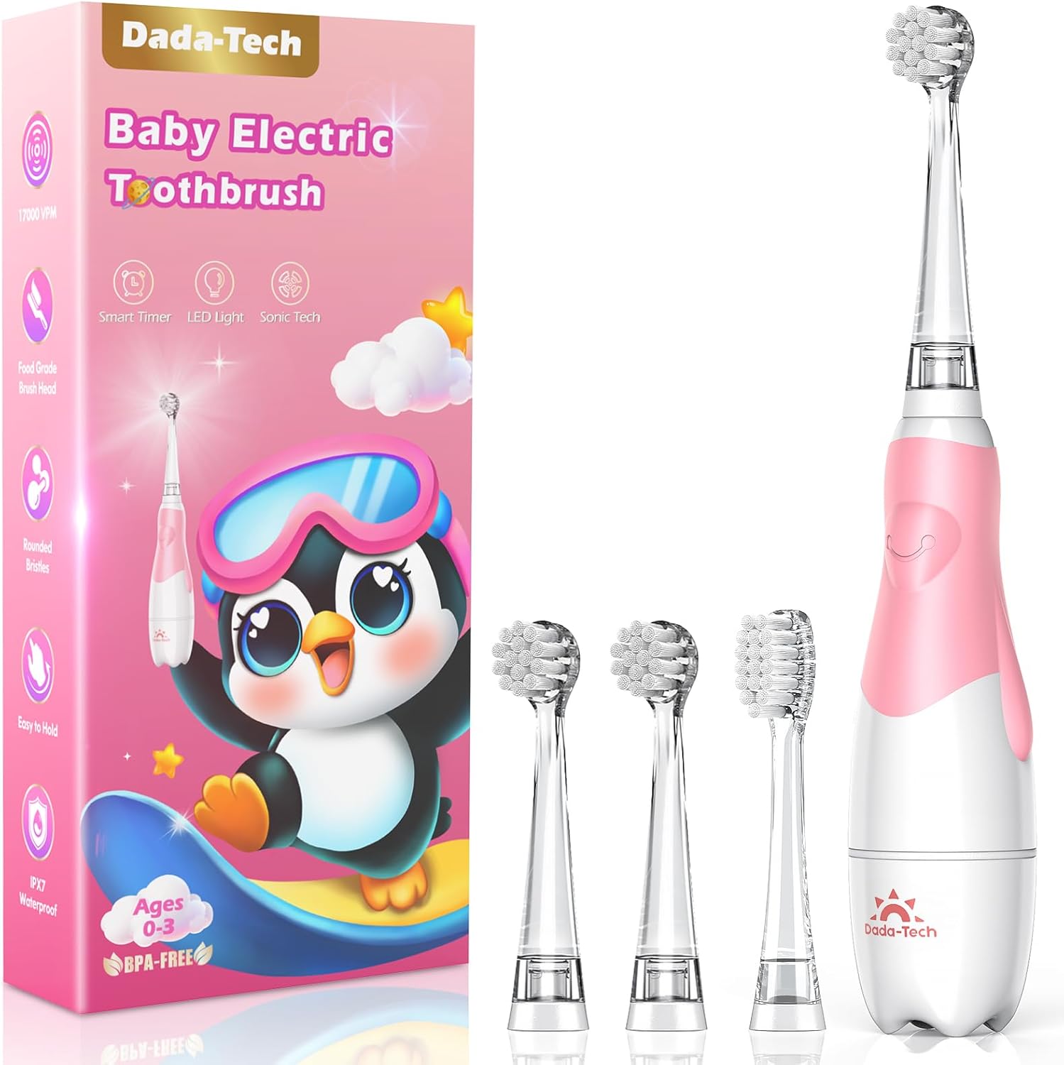 Baby Toothbrush Electric Toddler Toothbrush 0-2-3 Years Old Kids Electric Toothb...